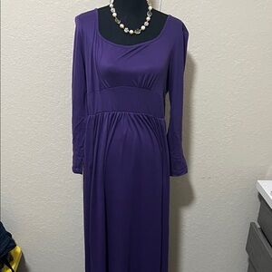 Elegant Purple Long Sleeve Dress